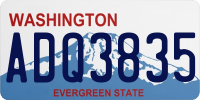 WA license plate ADQ3835