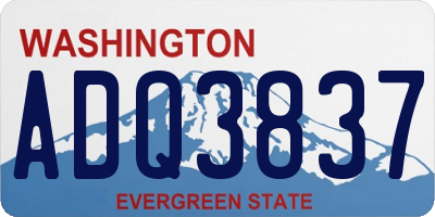 WA license plate ADQ3837
