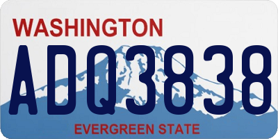 WA license plate ADQ3838
