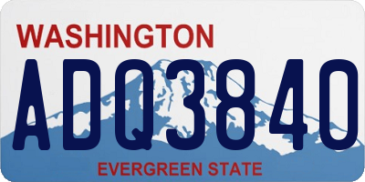 WA license plate ADQ3840