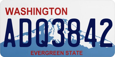 WA license plate ADQ3842