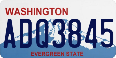WA license plate ADQ3845