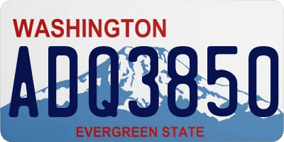 WA license plate ADQ3850
