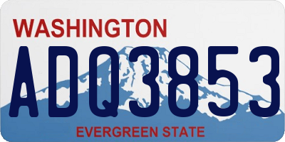 WA license plate ADQ3853