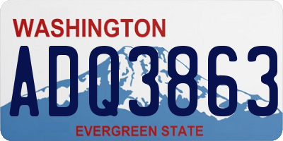 WA license plate ADQ3863