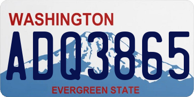 WA license plate ADQ3865