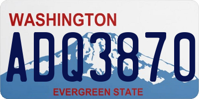 WA license plate ADQ3870