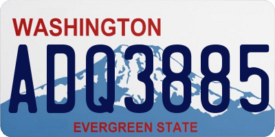 WA license plate ADQ3885