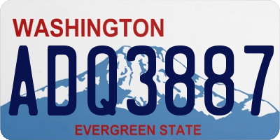 WA license plate ADQ3887