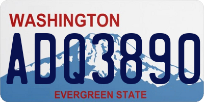 WA license plate ADQ3890
