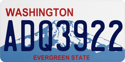 WA license plate ADQ3922