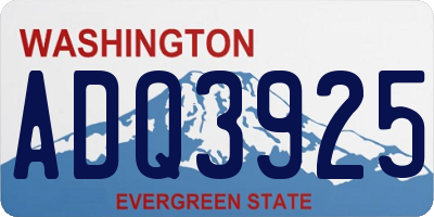 WA license plate ADQ3925