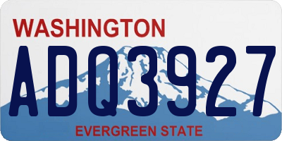 WA license plate ADQ3927