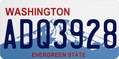 WA license plate ADQ3928