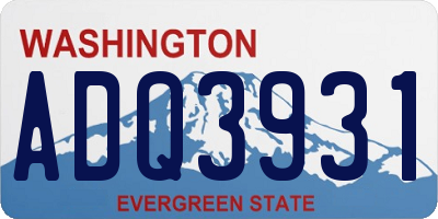 WA license plate ADQ3931