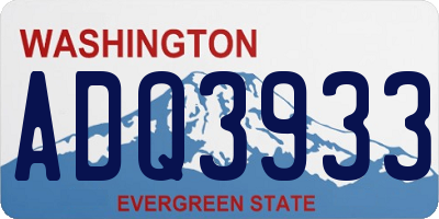WA license plate ADQ3933