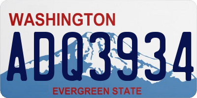 WA license plate ADQ3934