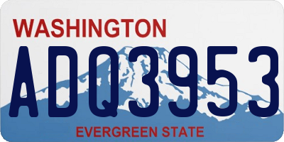 WA license plate ADQ3953