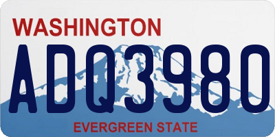 WA license plate ADQ3980