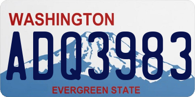 WA license plate ADQ3983