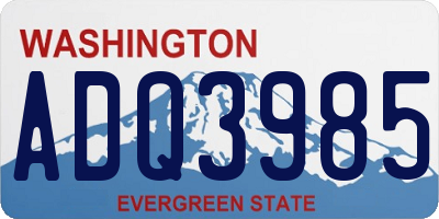 WA license plate ADQ3985