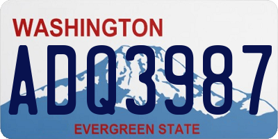 WA license plate ADQ3987