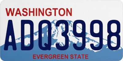 WA license plate ADQ3998