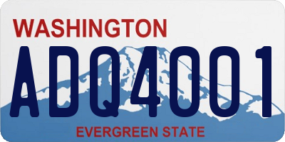 WA license plate ADQ4001
