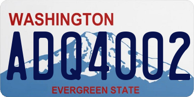 WA license plate ADQ4002