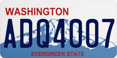 WA license plate ADQ4007