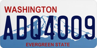 WA license plate ADQ4009