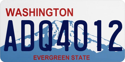 WA license plate ADQ4012