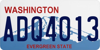 WA license plate ADQ4013