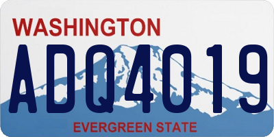 WA license plate ADQ4019