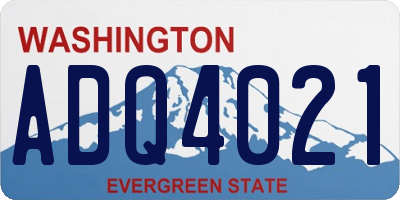 WA license plate ADQ4021