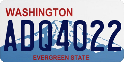 WA license plate ADQ4022