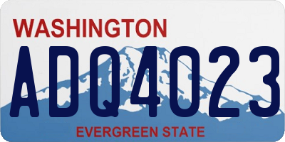 WA license plate ADQ4023