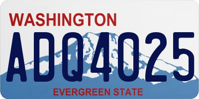 WA license plate ADQ4025