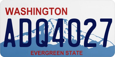 WA license plate ADQ4027
