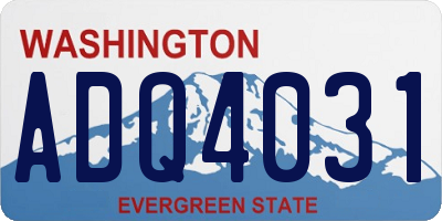 WA license plate ADQ4031