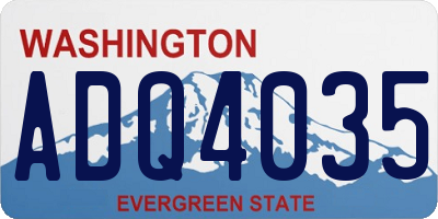WA license plate ADQ4035