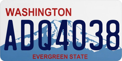 WA license plate ADQ4038