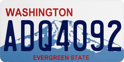 WA license plate ADQ4092