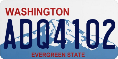 WA license plate ADQ4102
