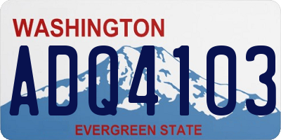 WA license plate ADQ4103