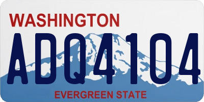 WA license plate ADQ4104