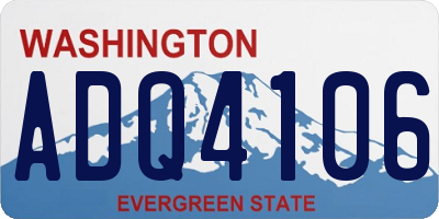 WA license plate ADQ4106