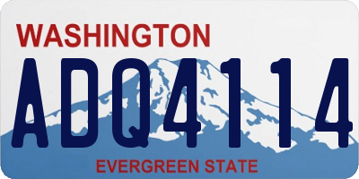 WA license plate ADQ4114