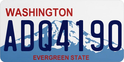 WA license plate ADQ4190