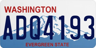 WA license plate ADQ4193